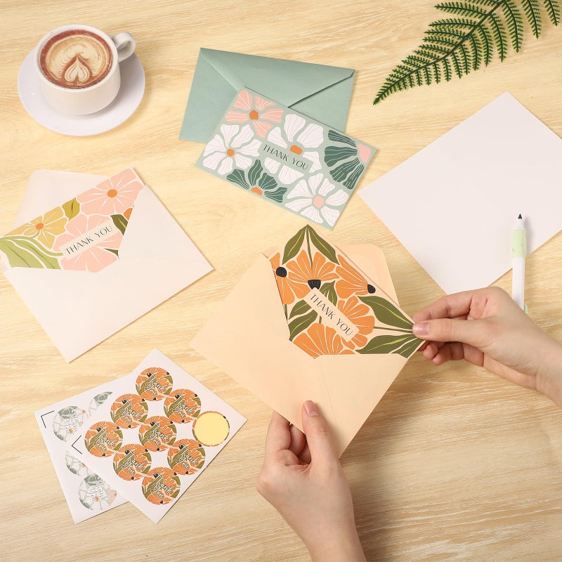 Thboxes Thank You Cards with Envelopes, 36 Pack Thank You Cards Bulk with Envelopes & Stickers 4x6 Inch Greeting Card for Birthday, Wedding, Baby Shower, Graduation, Bridal Shower, Business - Image 5